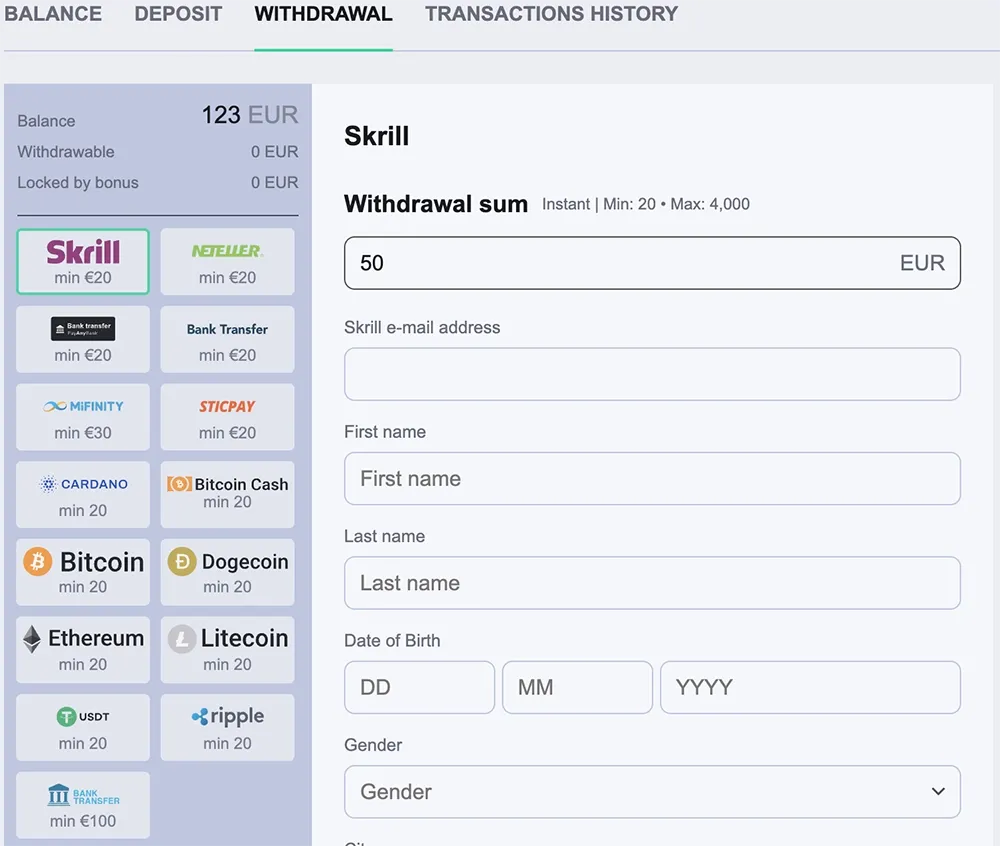 Udbetalinger, grænser og KYC